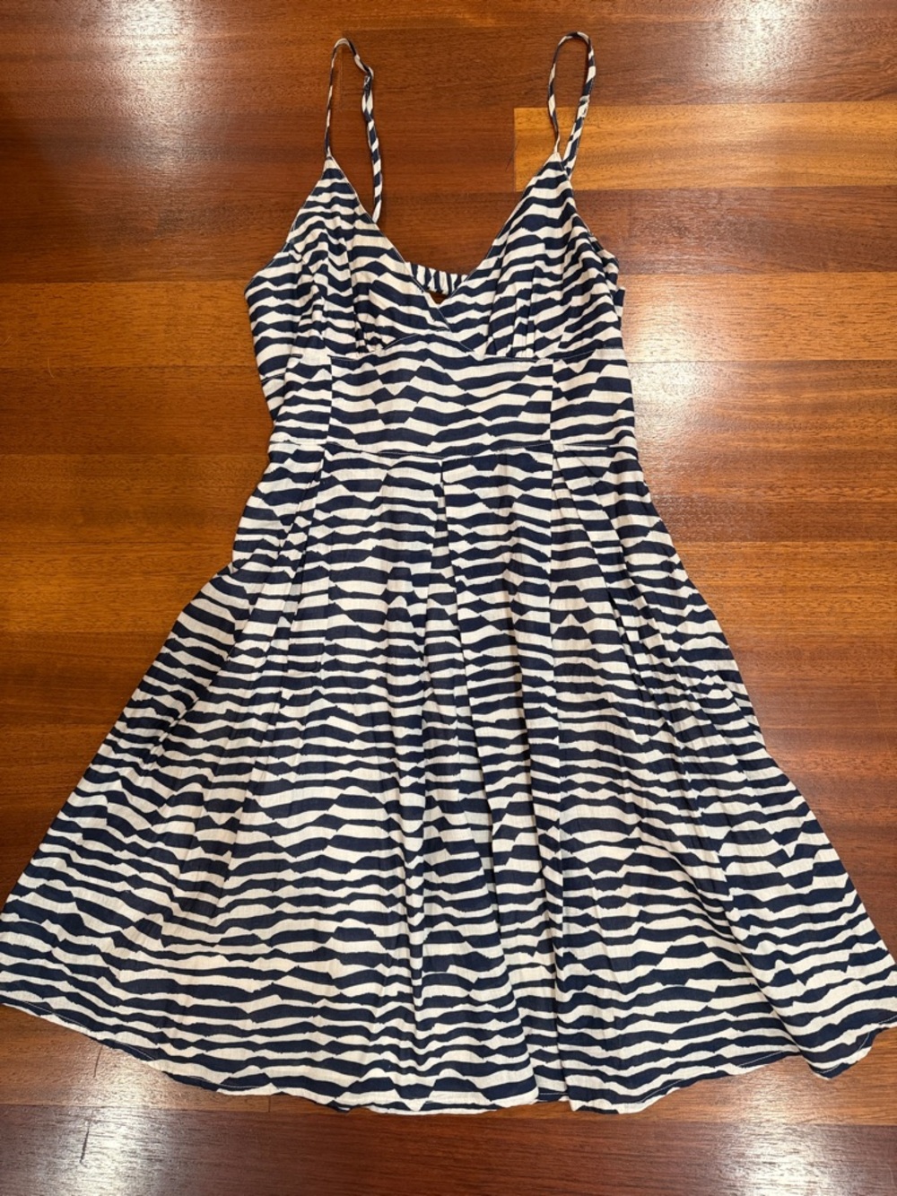 🌴 COASTAL GRANNY Nautical Abstract Stripe Sun Dress Jack by BB Dakota Medium ⚓️